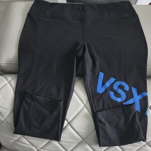 Victoria's Secret Black and Blue Full-Length Leggings